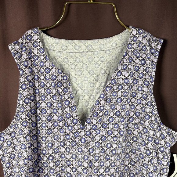 Lands' End Women's M-2X LONG Cotton Jersey Sleeveless Swim Cover-up Dress Print - Picture 7 of 11